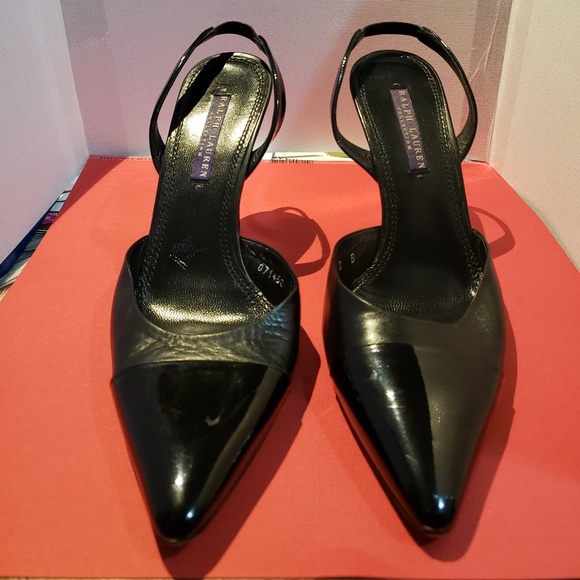 Ralph Lauren purple label satin heels snake is... | Depop RALPH LAUREN - MINT Purple Label sling back heels.